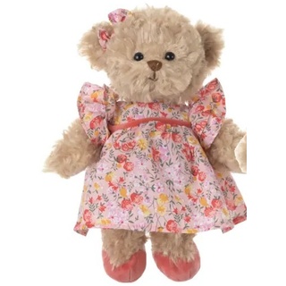 Bukowski Teddybär Elisa braun/pink mit Kleid 25 cm
