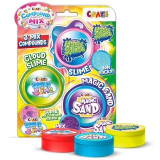 CRAZE Mix Compound Set - Magic Sand Knetsand, Schleim Kinder Magic Slime & Cloud Slime, Texturen zum Experimentieren