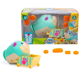 Giochi Preziosi Hop Hop Hop Puppy Shop & Go Katze, Spielzeug für Kinder, Mädchen ab 3 Jahren, Energie-Welpen mit Einkaufswagen und ihren Lieblingsnahrung
