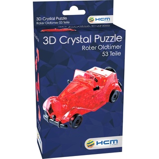 HCM Kinzel HCM59135 - Crystal Puzzle: 3D Oldtimer - Rot, 53 Teile (DE, EN), ab 14 Jahren (53 Teile)