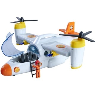 Simba Feuerwehrmann Sam Rettungsflugzeug, 109252615038, +3 Jahre, 42 cm, mit Startfunktion, mit Licht und Sound, Seilwinde, Heckklappe