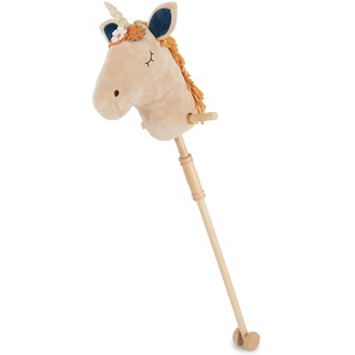 Bieco Steckenpferd Kinder Einhorn Magic | Hobby Horse | Rollen | Holz Stab | Stock Pferde Schöne für Stockpferd Kleinkind Zubehör