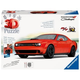 Ravensburger 3D Puzzle 11284 - Dodge Challenger R/T Scat Pack Widebody - Die Ikone unter den Muscle Cars als 3D Puzzle Auto - für Dodge Fans ab 10 Jahren