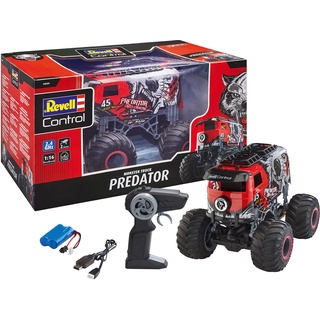 Revell Control 24559 RC Monster Truck Predator in Bulli-Optik, 2.4 GHz, für Links-und Rechtshänder, Li-Ion-Akku, bullige Reifen, 29 cm ferngesteuertes Auto, rot