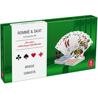 Spielkartenkassette: Skat, Rommé, Bridge, Canaster