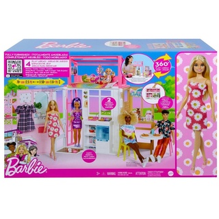 Barbie Spielzeug-Bus Mattel Barbie Haus und Puppe, (Puppe) bunt