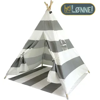 Hej Lonne Tipi Zelt grau gestreift - B/H/T ca. 93,00x16,00x12,00