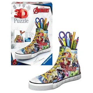 Ravensburger 3D Puzzle 12113 - Sneaker Avengers - 108 Teile - praktischer Stiftehalter im Marvel Avengers Design ab 8 Jahren