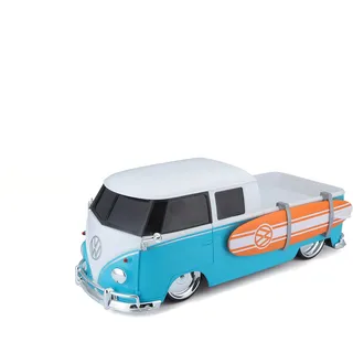 Maisto Tech R/C VW Bus T1 Pick-up Surf: Ferngesteuertes Auto im Maßstab 1:16, 2,4 GHz Frequenz, mit Pistolengriff-Steuerung, ab 5 Jahren, 33 cm, Batterien Nicht enthalten, hellblau-weiß (582708)