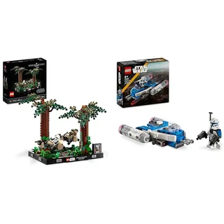 LEGO Star Wars Endor Speeder Chase Diorama-Set 75353 + Captain Rex Y-Wing Microfighter 75391, Geschenk für Männer und Frauen, Jungen und Mädchen, Fantasy-Geschenkidee für Kinder