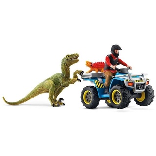 Schleich® Spielfigur Dinosaurs Flucht auf Quad vor Velociraptor, Spielset 5 teilig mit Spielfigur bunt
