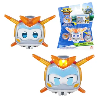 Super Wings Super Golden Boy Pet 2 inch, mit schaltbarem Gesichtsausdruck, mit Blitzeffekt, tragbar, Jungen und Mädchen Spielzeug für 3 4 5 6 7 8 Jahre alt