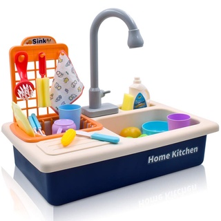 Acelane Küchenspielzeug mit Wasserkreislauf Geschirrspüler, Spülbecken Küchenset, Rollenspiel Spielzeug für Kinder Jungen Mädchen ab 3 bis 6 Jahre alt