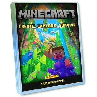 Panini Minecraft 3 Karten - Create Explore Survive Trading Cards (2023) - Sammelkarten - 1 Sammelmappe