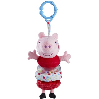 Peppa Pig My First Jiggler Soft Toy, Baby Toy, First Toy, Comforter Blanket, Early Play Development Toy, Pull and Retract Pram, Cot, Car Seat, Toy