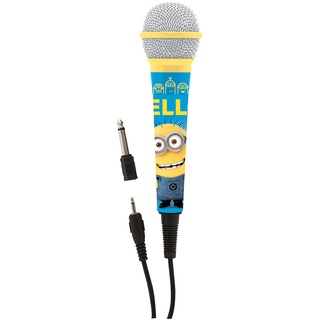 Lexibook Mikrofon Universal Ich Einfach Unverbesserlich Minions, 3, 5 Jack und 6, 3 mm Adapter, Hohe Empfindlichkeit, mit Kindern oder mit Freunden zu Singen, Blau, MIC100DES