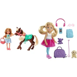 Barbie GHV78 - Club Chelsea Spielset mit Puppe und Pferd & Chelsea Serie, Chelsea Puppe mit Hund, Leine, Rucksack, Kopfhörer