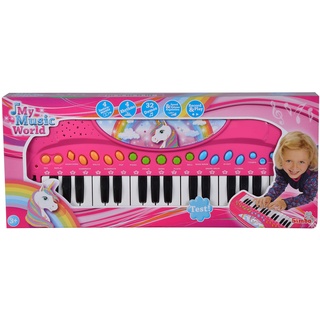 Simba 106832445 - My Music World Einhorn Keyboard, 32 Tasten, versch. Sound Modi, 4 Rhythmen, Demos, 42cm, ab 3 Jahre