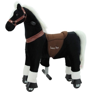 Sweety Toys 7318 Reittier Pferd BLACKY auf Rollen für 3 bis 6 Jahre -RIDING ANIMAL