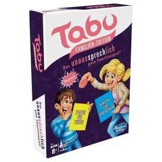 Hasbro Spiel, Familienspiel HASD0006 - Tabu: Familien Edition - Kartenspiel, 4-100..., Partyspiel bunt