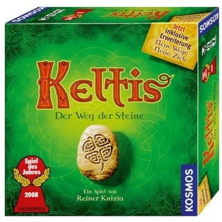 KOSMOS 691783 Keltis Spiel inklusive Keltis Erweiterung, Brettspiel-Klassiker, Familienspiel für 2-4 Spieler ab 10 Jahren, Gesellschaftsspiel für Kinder und Erwachsene, Spiel des Jahres 2008