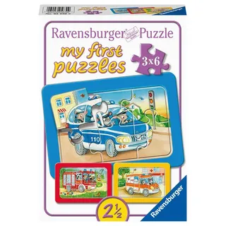 Ravensburger Kinderpuzzle - Tiere im Einsatz - 3x6 Teile Rahmenpuzzle für Kinder ab 25 Jahren