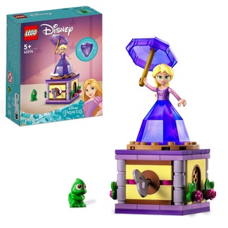LEGO 43214 Disney Princess Rapunzel-Spieluhr, Prinzessinnen Spielzeug zum Bauen mit Rapunzel Mini-Puppe, Diamantkleid und Chamäleon Pascal für Ki...