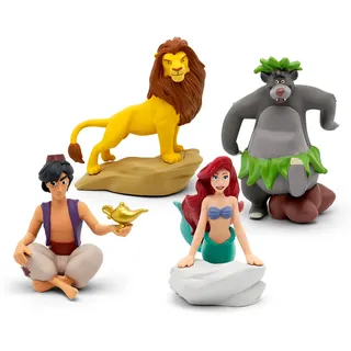 tonies Hörfiguren Bundle für Toniebox, 4 x Disney Klassiker: König der Löwen, Arielle die Meerjungfrau, Das Dschungelbuch & Aladdin, für Kinder ab 4 Jahren