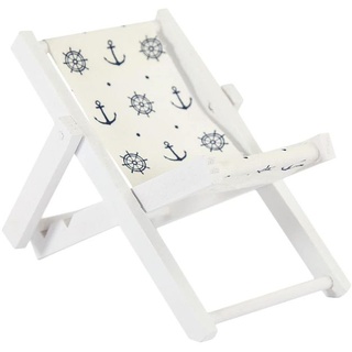 Oblique Unique Mini Liegestuhl Stuhl Klappstuhl Maritime Tisch Deko Sommer Strand Dekoration - Anker