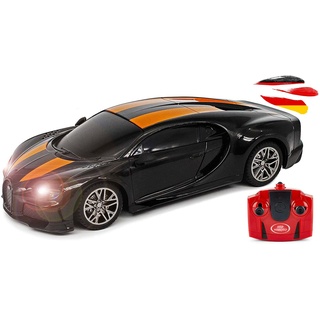 RC ferngesteuertes Modell-Auto, kompatibel mit Bugatti Chiron Supersport Edition, Fahrzeug im Maßstab 1:24, Sportwagen mit Scheinwerfer im Xenon Stil, Car inkl. 2.4 GHz Fernsteuerung, Ready-To-Drive