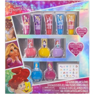 Disney Princess Kinderschminke Set | Mädchen Make-up Set mit Lipgloss, Nagellack und mehr | Geburtstagsgeschenk für Kinder ab 3 Jahren von Townley Girl
