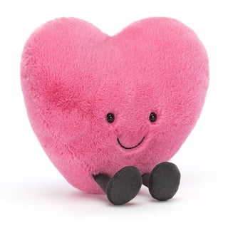 Jellycat Lustiges rosa Herz groß – L: 6 cm x B: 19 cm x H: 17 cm