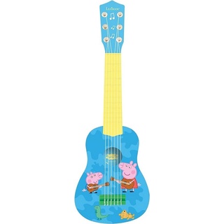 Lexibook - Peppa Pig Georges - Meine erste Akustische Gitarre aus Holz, 6 Nylonsaiten, 53 cm, inkl. Lernanleitung, Blau/Gelb, K200PP