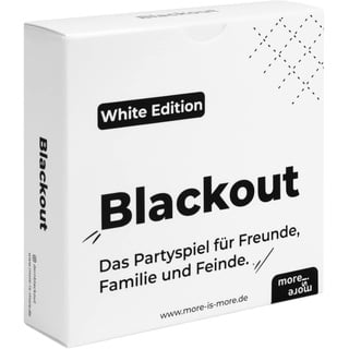 more is more Blackout - White Edition | - das Partyspiel für Freunde, Familie und Feinde - Perfekt für jeden Spieleabend mit Freunden - Kartenspiel für JGA, WG Party, für Silvester oder als Geschenk