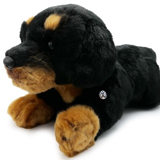Rottweiler Kuscheltier Hund liegend schwarz-braun Plüschtier TESSA