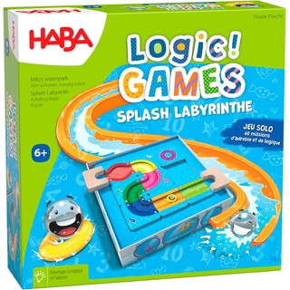 HABA - Logic! Games – Splash Labyrinth – Gesellschaftsspiele – Logikspiele – 60 Puzzles – 6 Jahre und älter – 306824