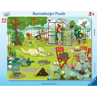 Ravensburger Kinderpuzzle - Unser Garten - 12 Teile Rahmenpuzzle für Kinder ab 3 Jahren