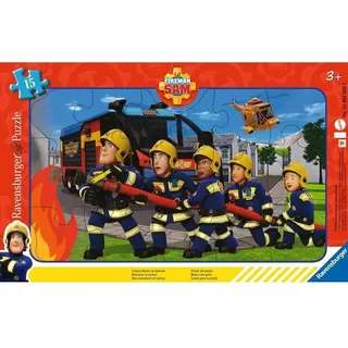 Ravensburger Kinderpuzzle 12001030 - Unsere Retter im Einsatz - 15 Teile Fireman Sam Rahmenpuzzle (15 Teile)