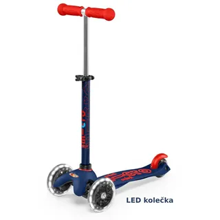 Micro Mobility Mini Micro Deluxe LED Navy Blue, Kinder, Klassischer Roller, Blau, Navy, Junge/Mädchen, Asphalt, 50 kg - Blau