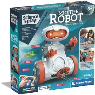 Clementoni 【Science & Play Mio Roboter】 Interaktiver STEM-Lernroboter mit App, Hindernisvermeidung & Zeichenfunktion (8+ Jahre)