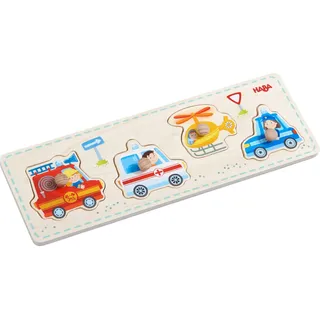 Haba Steckpuzzle 4 Teile Kinder Greifpuzzle Einsatzfahrzeuge 1303184001, Puzzleteile
