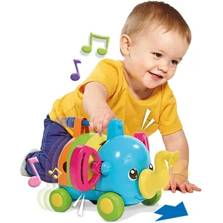 Tomy E72377 Babyspielzeug mit Musik Rudi Rasselelefant Mehrfarbig, bunt