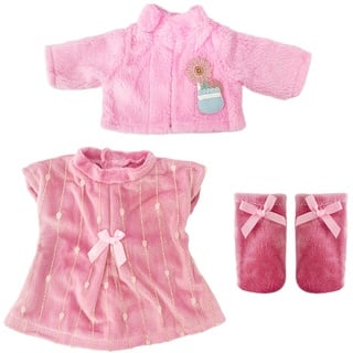 1 Satz Barbie-Kleidung, Plüsch-Puppennachthemd, 18-Zoll-Puppenkleidung, Puppenzubehör, Spielzeugmantel, Kleid Und Socken, Geeignet Für 14-17-Zoll-Puppen (Rosa)