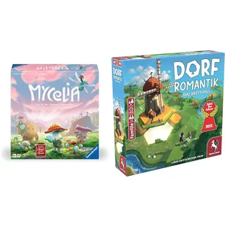 Ravensburger 27489 - Mycelia - Deckbuilding Spiel für Familien & Pegasus Spiele 51240G Dorfromantik *Spiel des Jahres 2023* Brettspiele