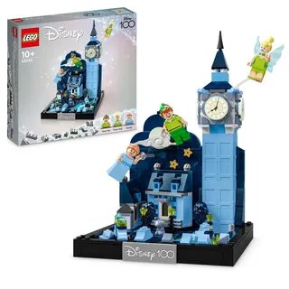 LEGO 43232 Disney Peter und Wendys Flug über London, Skyline-Diorama-Set mit im Dunkeln leuchtendem Big Ben und Tinkerbell-Figur, Geschenk für Ju...