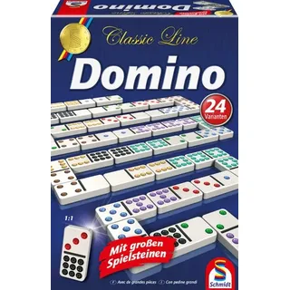 SCHMIDT SPIELE 49207 Classic Line, Domino, mit extra großen Spielfiguren