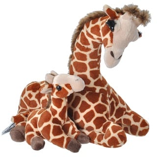 Wild Republic Mom and Baby Giraffe, Großes Kuscheltier, 38 cm, Geschenkidee für Kinder, Kuscheltier mit Baby, Riesen-Stofftier aus recycelten Wasserflaschen