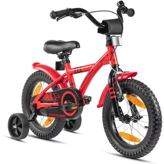 PROMETHEUS BICYCLES® HAWK Kinderfahrrad 14 , Rot-Schwarz mit Stützrädern