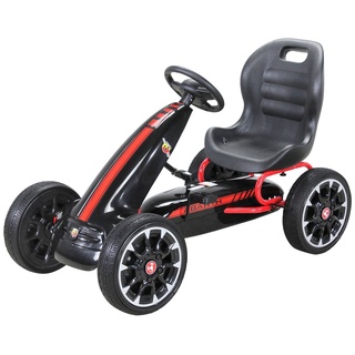 Actionbikes Motors Go-Kart Kinder Pedal Go Kart Abarth FS595 - Handbremse - 30 kg Traglast, Kinder Fahrzeug Spielzeug ab 4-10 Jahre- Tretfahrzeug - Kinderkart schwarz