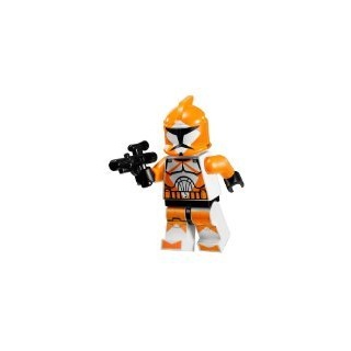 Star Wars Lego Minifigure - Orange Bomb Squad Trooper with Blaster Gun (7913) by
